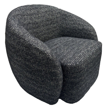 Daisey Swivel Accent Chair - Black & Silver at online8 furniture store Auckland