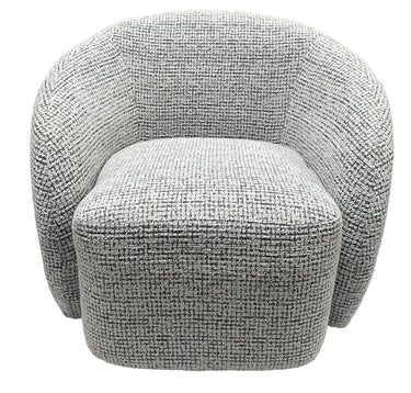 Daisey Swivel Accent Chair - White & Black at online8 furniture store Auckland