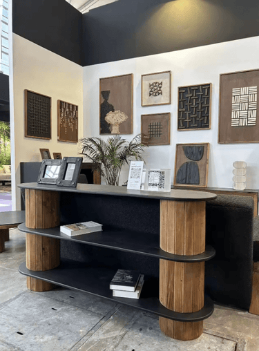 Danika Pine Oval Console Table at online8 furniture store Auckland