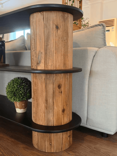 Danika Pine Oval Console Table at online8 furniture store Auckland