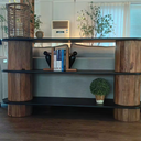 Danika Pine Oval Console Table at online8 furniture store Auckland