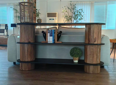 Danika Pine Oval Console Table at online8 furniture store Auckland