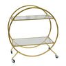 Delilah 2 Tier Bar Cart - Gold at online8 furniture store Auckland