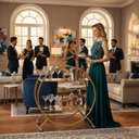 Delilah 2 Tier Bar Cart - Gold at online8 furniture store Auckland