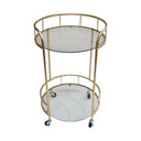 Delta Round Bar Cart - Gold at online8 furniture store Auckland