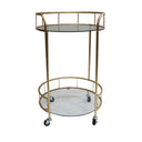 Delta Round Bar Cart - Gold at online8 furniture store Auckland