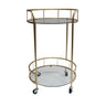 Delta Round Bar Cart - Gold at online8 furniture store Auckland