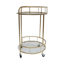 Delta Round Bar Cart - Gold at online8 furniture store Auckland