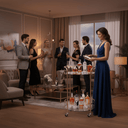 Delta Round Bar Cart - Gold at online8 furniture store Auckland