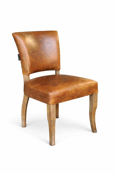 Derringer Aged Leather Dining Chair – Cognac at Online8 Furniture Auckland NZ