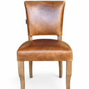 Derringer Aged Leather Dining Chair – Cognac at Online8 Furniture Auckland NZ