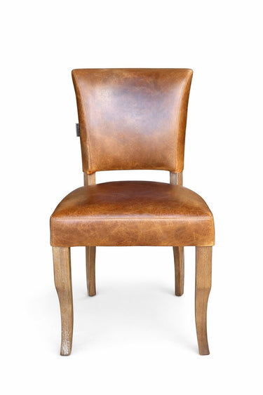 Derringer Aged Leather Dining Chair – Cognac at Online8 Furniture Auckland NZ