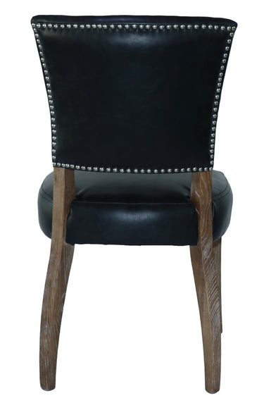 Derringer Dining Chair Vintage Ebony side profile with solid timber frame at Online8 Furniture Auckland NZ