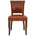 Derringer Vintage Leather Dining Chair - Vintage Cigar at online8 furniture store Auckland
