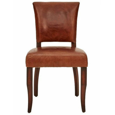 Derringer Vintage Leather Dining Chair - Vintage Cigar at online8 furniture store Auckland
