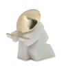 Designer Samurai Figurine – White with Gold - 16cm at online8 furniture store Auckland