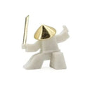 Designer Samurai Figurine – White with Gold - 18.5Cm at online8 furniture store Auckland