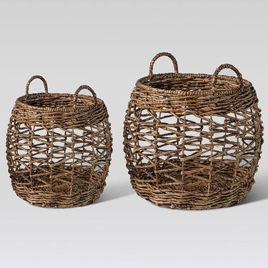 Dhalia Seagrass Baskets Set of 2 at online8 furniture store Auckland