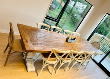 Dining Table Reclaimed Boat Wood - 3000mm at online8 furniture store Auckland