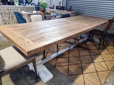 Dining Table Reclaimed Elm - 3000mm at online8 furniture store Auckland