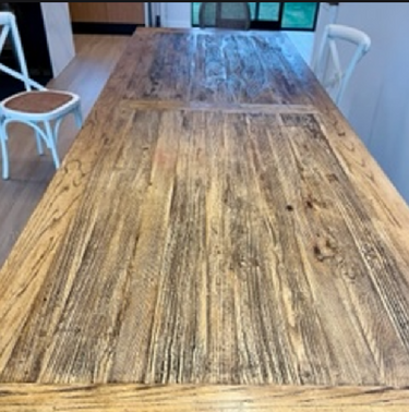 Dining Table Reclaimed Elm - 3000mm at online8 furniture store Auckland