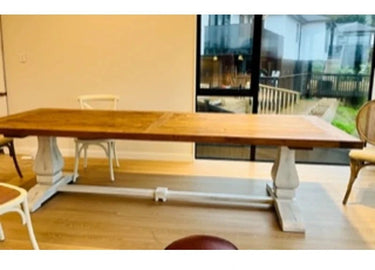 Dining Table Reclaimed Elm - 3000mm at online8 furniture store Auckland