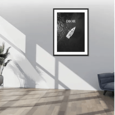 Dior Boat Framed Glass Print Wall Art at online8 furniture store Auckland