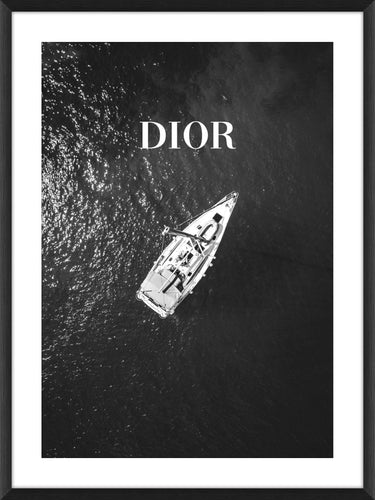 Dior Boat Framed Glass Print Wall Art at online8 furniture store Auckland