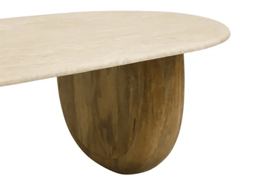 Dior Travertine & Wood Coffee Table at online8 furniture store Auckland