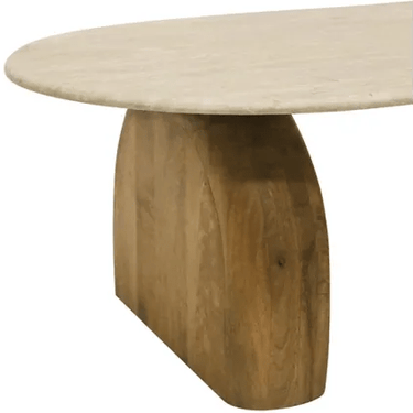 Dior Travertine & Wood Coffee Table at online8 furniture store Auckland