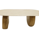 Dior Travertine & Wood Coffee Table at online8 furniture store Auckland