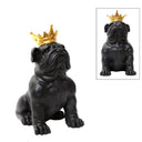 Dog with Crown Statue - Black at online8 furniture store Auckland