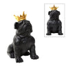 Dog with Crown Statue - Black at online8 furniture store Auckland
