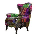Dorset Patchwork Armchair with Ottoman at online8 furniture store Auckland