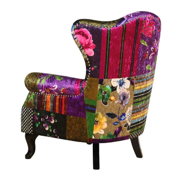 Dorset Patchwork Armchair with Ottoman at online8 furniture store Auckland