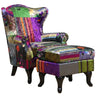 Dorset Patchwork Armchair with Ottoman at online8 furniture store Auckland