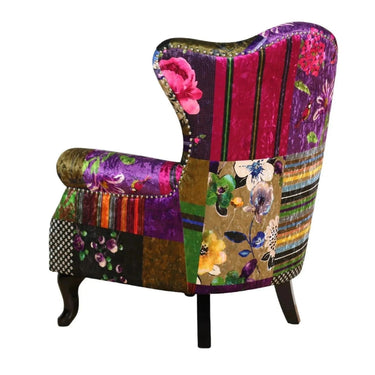 Dorset Patchwork Wingback Armchair at online8 furniture store Auckland