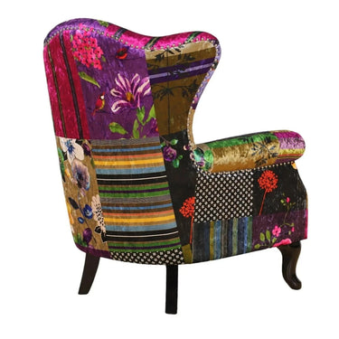 Dorset Patchwork Wingback Armchair at online8 furniture store Auckland