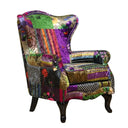 Dorset Patchwork Wingback Armchair at online8 furniture store Auckland