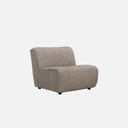 Dossier Sofa 1 Seater Armless module in a hardwearing neutral polypropylene-polyester weave