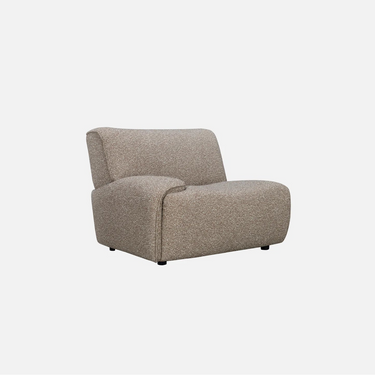Dossier Sofa 1 Seater Left Arm in a neutral polypropylene weave over high-resilience foam and Dacron fibre