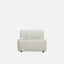 Dossier 1 Seater Left Arm Sofa in calm neutral Fawn Cloud, Oat Cloud and Beige Boucle tones