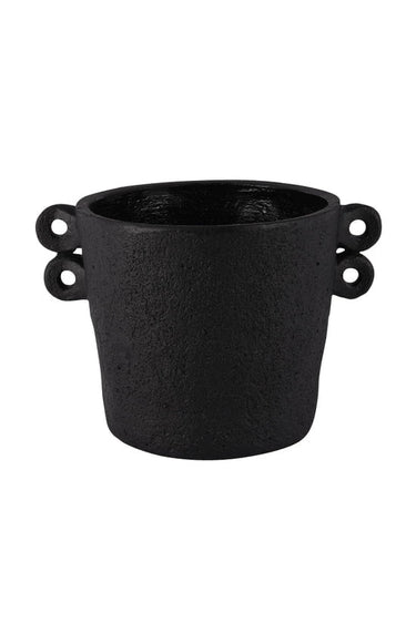 Double Handle Cement Planter Black at online8 furniture store Auckland