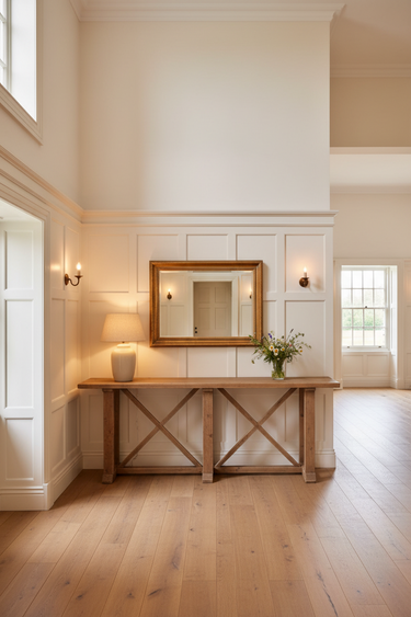 Reclaimed Oak Double X Console Table