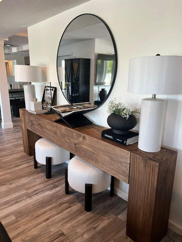 Dovetail Block Extra Large Console Table - Walnut at online8 furniture store Auckland