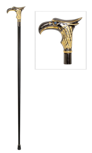 Eagle Metal Walking Stick - Gold at online8 furniture store Auckland