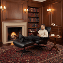 Eames Chair & Footstool - Belon Black at online8 furniture store Auckland