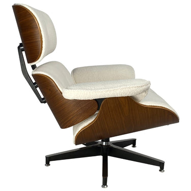 Eames Relax Swivel Chair - White Boucle at online8 furniture store Auckland