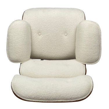 Eames Relax Swivel Chair - White Boucle at online8 furniture store Auckland