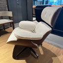 Eames Relax Swivel Chair - White Boucle at online8 furniture store Auckland